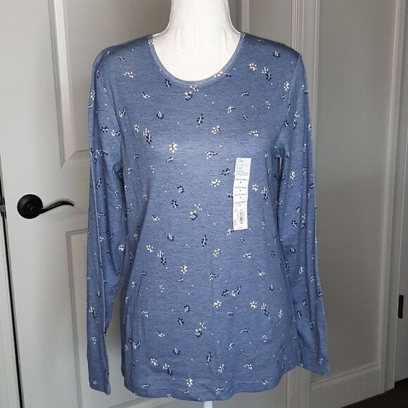 Croft and Barrow Long Sleeve Crew Neck Tee - Picture 1 of 7
